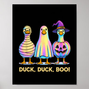 Ente Ente Boo Lustiges Halloween-Kostüm Gruselgans Poster