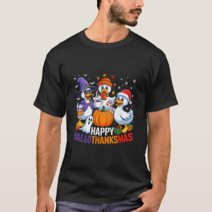 Ente Halloween Erntedankfest Weihnachten Frohe Hal T-Shirt