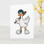 Ente im Baseball mit Baseballschläger und Helm Karte (Gelbe Blume)