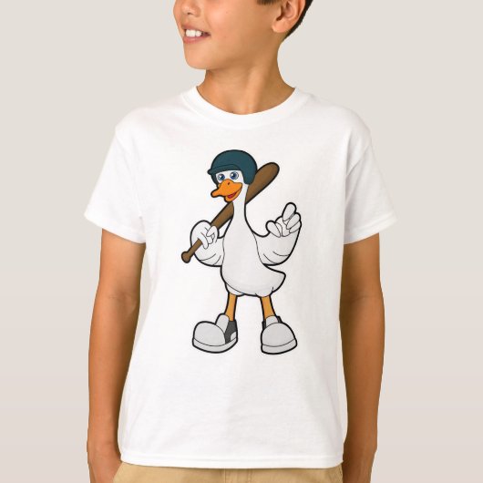 Ente im Baseball mit Baseballschläger und Helm T-Shirt (Vorderseite)