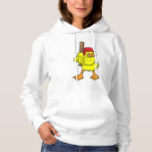 Ente im Baseball mit Baseballschläger und -kappe Hoodie (Vorderseite)