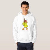 Ente im Baseball mit Baseballschläger und -kappe Hoodie (Vorne ganz)