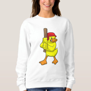Ente im Baseball mit Baseballschläger und -kappe Sweatshirt