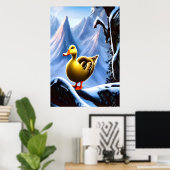 Ente im schneebedeckten Berg | AI Art Poster (Heimbüro)
