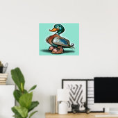 Ente in Arbeitsstiefeln Poster (Heimbüro)