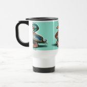 Ente in Arbeitsstiefeln Reisebecher (Links)