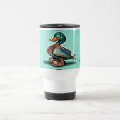 Ente in Arbeitsstiefeln Reisebecher (Mittel)