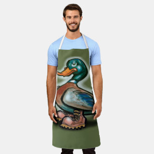 Ente in Arbeitsstiefeln Schürze