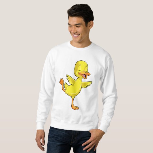 Ente in der Yoga-Fitness auf einem Leg Sweatshirt (Vorne ganz)
