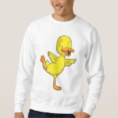 Ente in der Yoga-Fitness auf einem Leg Sweatshirt (Vorderseite)