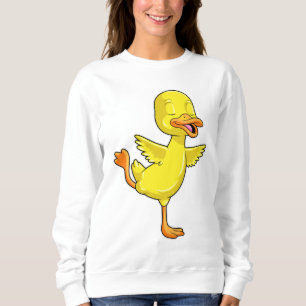 Ente in der Yoga-Fitness auf einem Leg Sweatshirt