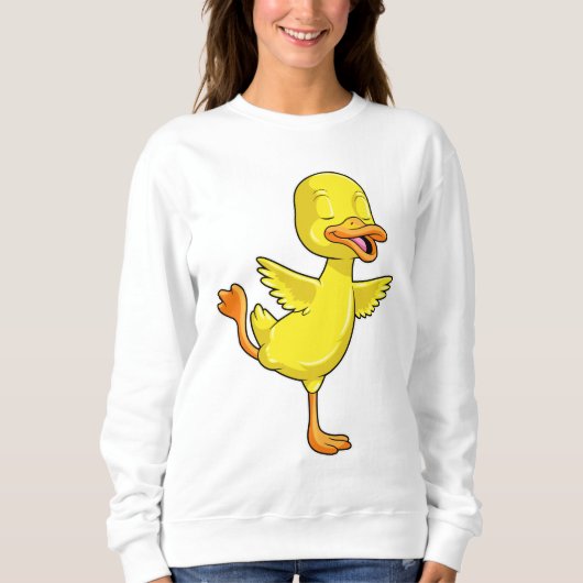 Ente in der Yoga-Fitness auf einem Leg Sweatshirt (Vorderseite)