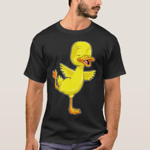 Ente in der Yoga-Fitness auf einem Leg T-Shirt