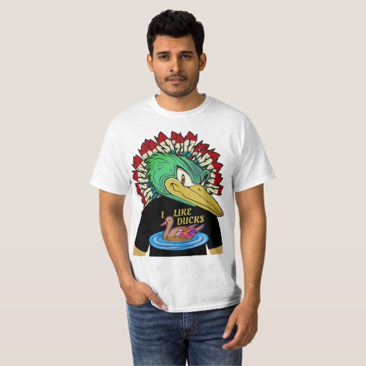 Ente in einem Duck-T - Shirt (Vorne ganz)