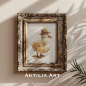 Ente in Hutmalerei Whimsical Duckling Rustikal Poster
