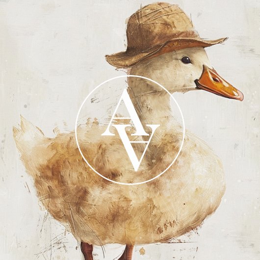 Ente in Hutmalerei Whimsical Duckling Rustikal Poster