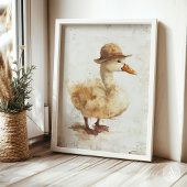 Ente in Hutmalerei Whimsical Duckling Rustikal Poster