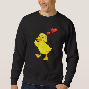 Ente in Liebe Ente mit Smoochy-Mundducklings Duc Sweatshirt