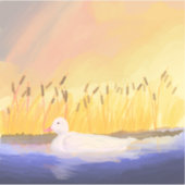 Ente in Pond bei Sonnenuntergang Aufkleber (Vorderseite)