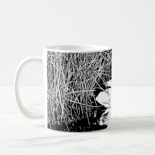 Ente in Reeds Schwarze und Weiße Seen Natur Kaffeetasse (Links)