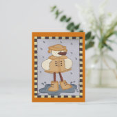 Ente in Regen Postkarte (Stehend Vorderseite)