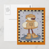 Ente in Regen Postkarte (Vorne/Hinten)