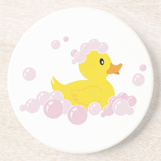 Ente in rosa Blasen Getränkeuntersetzer (Vorne)