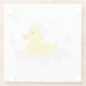 Ente in rosa Blasen Glasuntersetzer (Rückseite)
