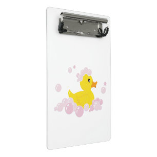 Ente in rosa Blasen Mini Klemmbrett