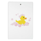 Ente in rosa Blasen Mini Klemmbrett (Rückseite)