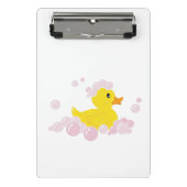 Ente in rosa Blasen Mini Klemmbrett (Vorderseite)