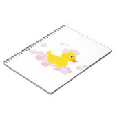 Ente in rosa Blasen Notizblock (Linke Seite)