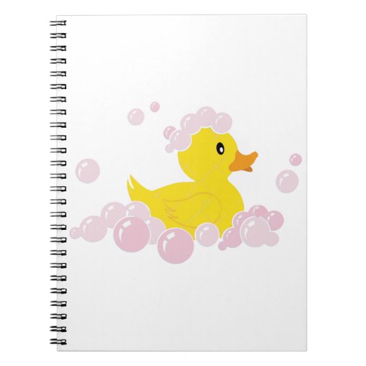 Ente in rosa Blasen Notizblock (Vorderseite)