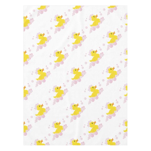 Ente in rosa Blasen Tischdecke (Vorderseite)