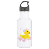 Ente in rosa Blasen Trinkflasche (Vorderseite)