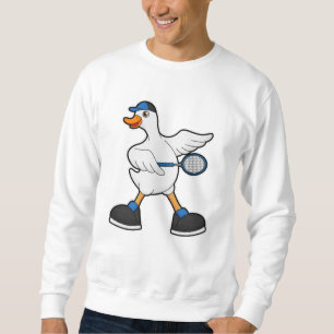 Ente in Tennis mit Tennisschläger und Cap Sweatshirt