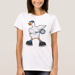 Ente in Tennis mit Tennisschläger und Cap T-Shirt