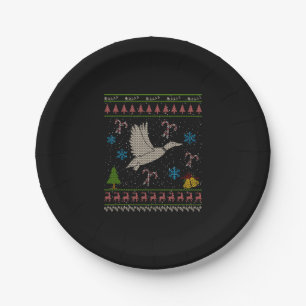 Ente Jagd Weihnachten Ugly Sweater Duck Hunter Pappteller