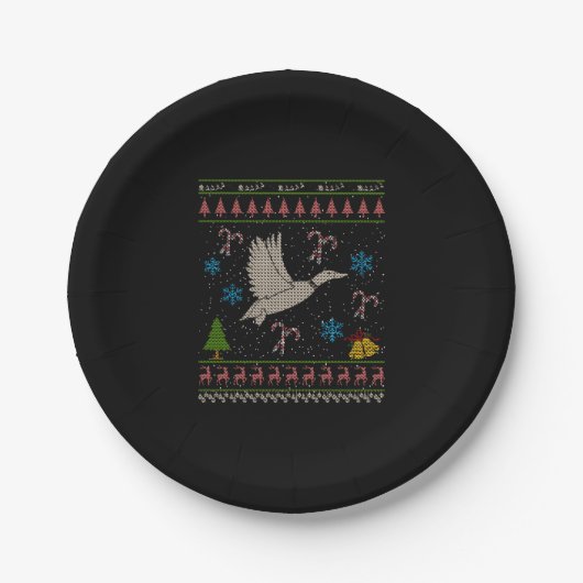 Ente Jagd Weihnachten Ugly Sweater Duck Hunter Pappteller (Vorderseite)