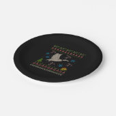 Ente Jagd Weihnachten Ugly Sweater Duck Hunter Pappteller (Schrägansicht)
