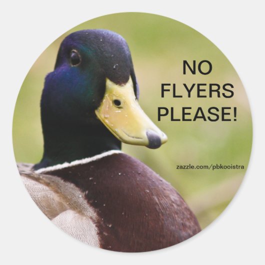 Ente keine Flyer Bitte Aufkleber (Vorderseite)