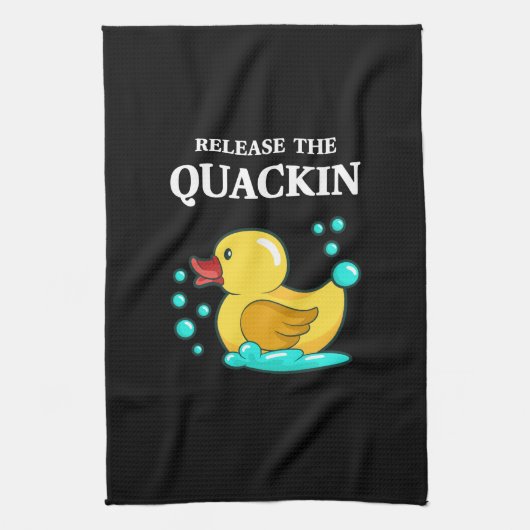 Ente - lasst das Quackin los Geschirrtuch (Vertikal)