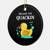 Ente - lasst das Quackin los Keramik Ornament (Links)