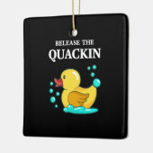 Ente - lasst das Quackin los Keramikornament (Links)