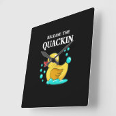 Ente - lasst das Quackin los Quadratische Wanduhr (Winkel)