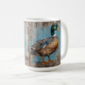 Ente, mallard, rustikaler Landzauber, Geschenk für Kaffeetasse (VorderseiteRechts)