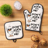 Ente mich nicht sarkastisch. ofenhandschuh & Topflappen-Set (Oben Unten)