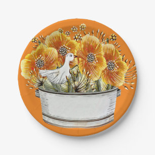 Ente mit Blume und Containerdesign Pappteller