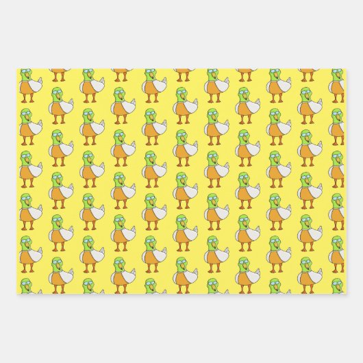 Ente mit Brille Geschenkpapier Set (Vorderseite 2)