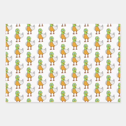 Ente mit Brille Geschenkpapier Set (Vorderseite)